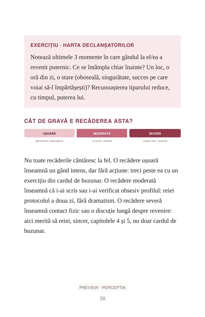 90 de zile fără el/ea — Exercițiu: harta declanșatorilor, PDF pagina 38