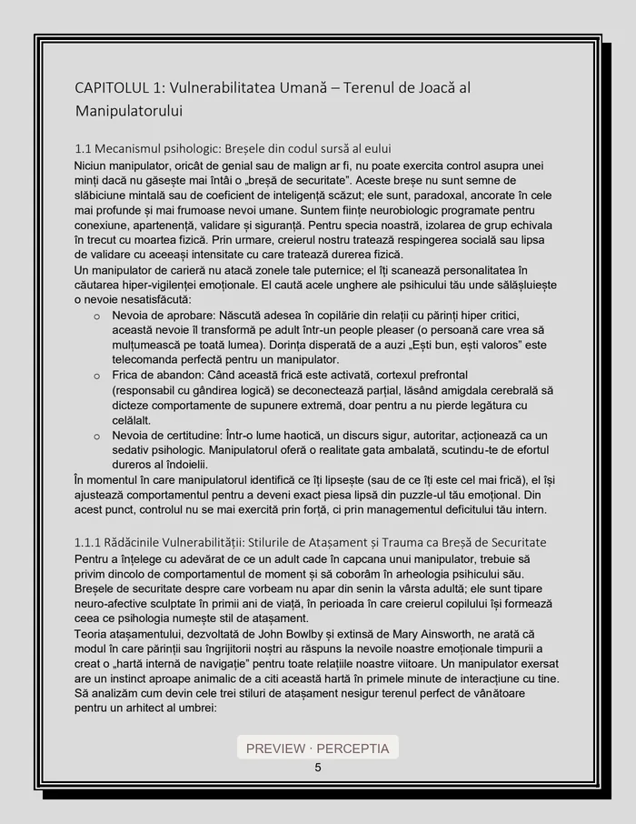 Arhitectura Umbrei — Vulnerabilitatea umană, PDF pagina 5