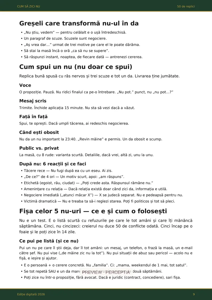 Relații, limite & liniște — Cum să zici NU · Greșeli care transformă nu-ul în da, PDF pagina 9