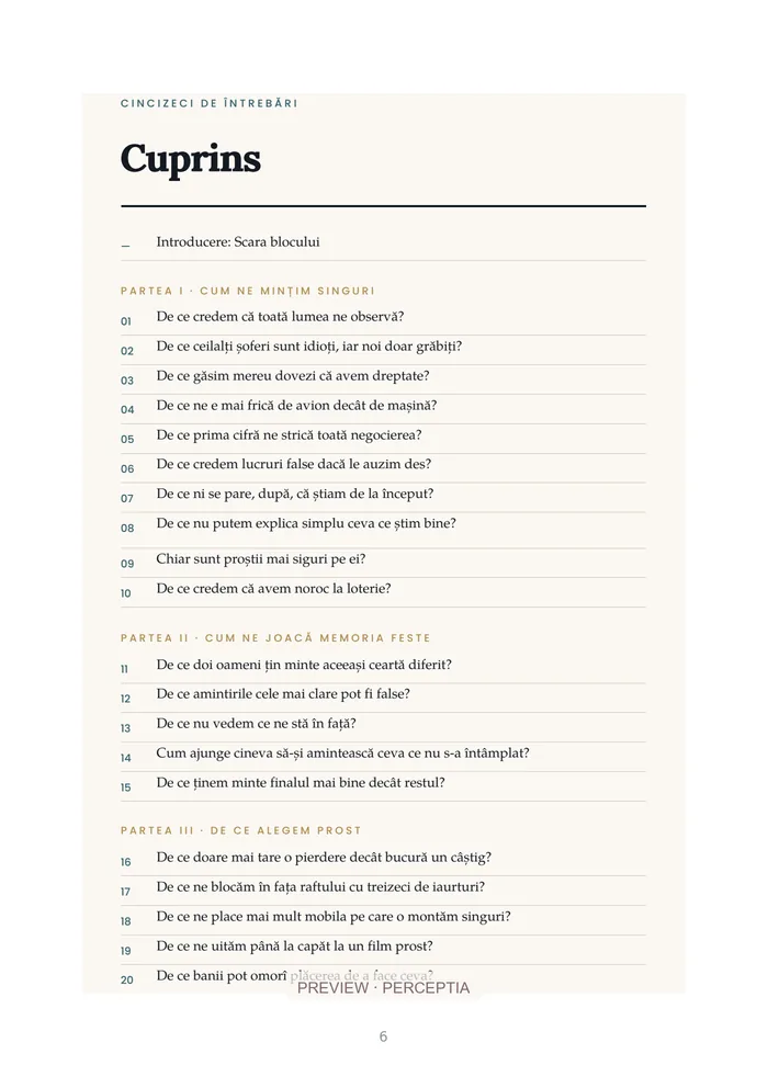 De ce fac oamenii asta? — Cuprins, PDF pagina 6