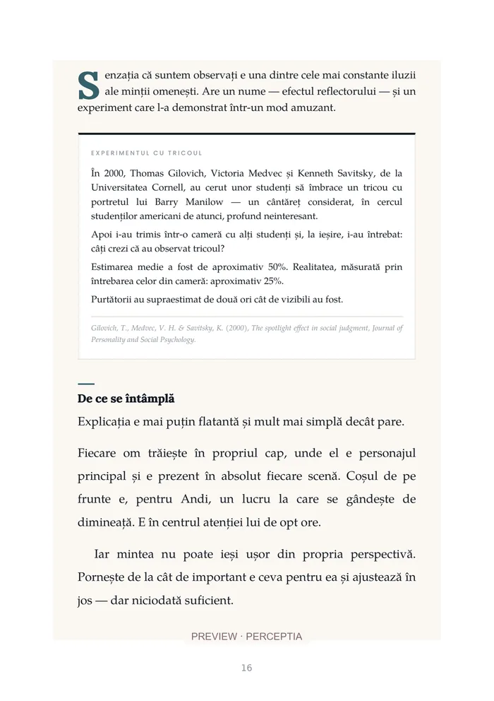 De ce fac oamenii asta? — Experimentul cu tricoul, PDF pagina 16