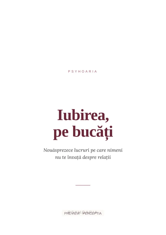 Iubirea, pe bucăți — Pagina de titlu, PDF pagina 2