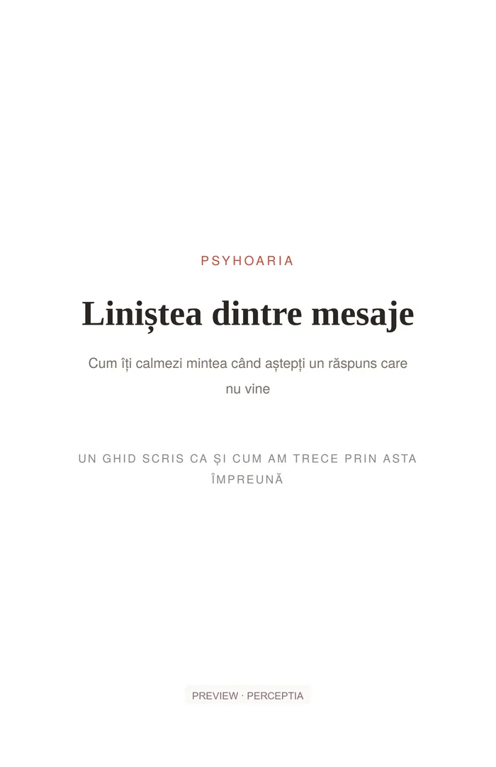 Liniștea dintre mesaje — Copertă, PDF pagina 1