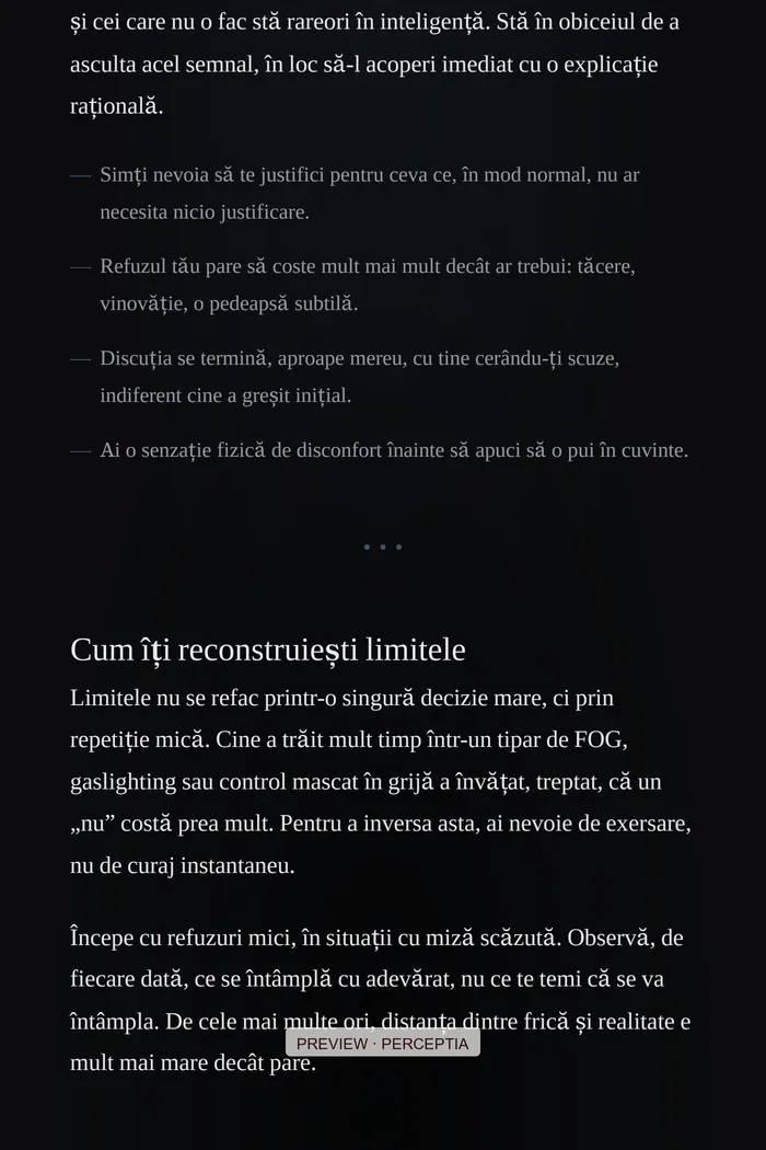Relații, limite & liniște — Manipularea de lângă tine · Cum îți reconstruiești limitele, PDF pagina 46