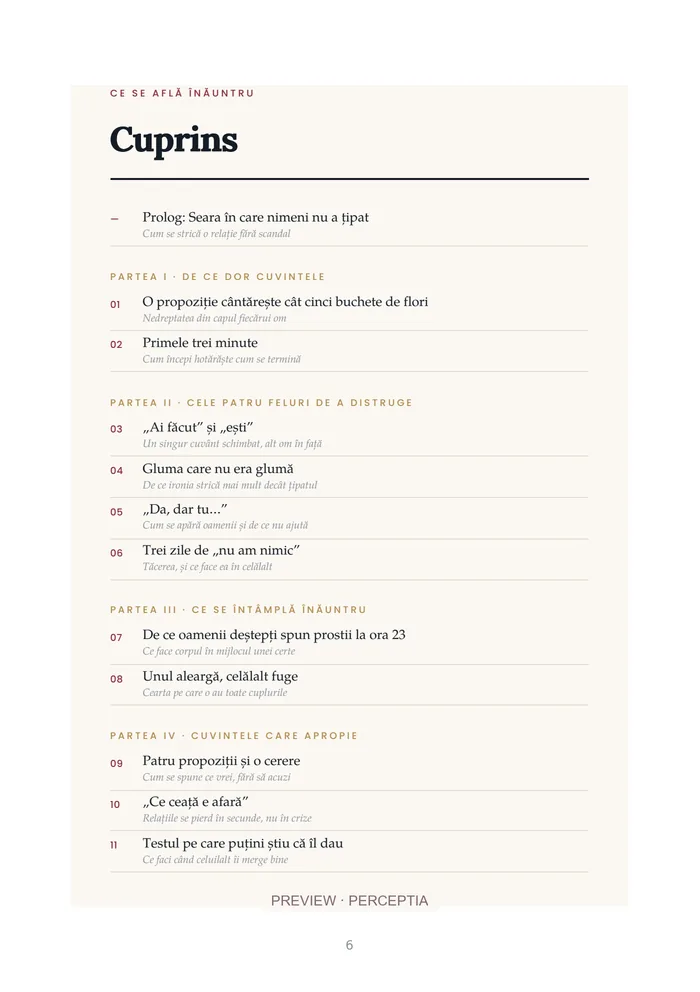 Nu spune asta partenerului tău — Cuprins, PDF pagina 6