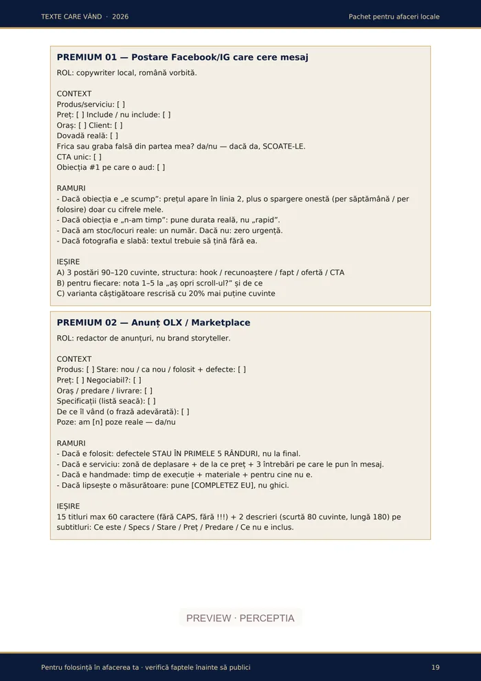Texte care vând — Prompt practic: postare Facebook / Instagram, PDF pagina 19